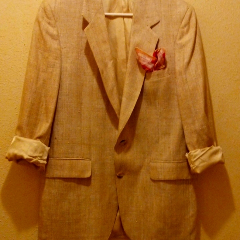 Vntg Bill Blass Linen Blazer